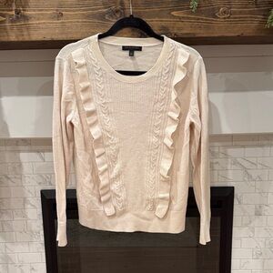 Banana republic Cream Ruffled Sweater